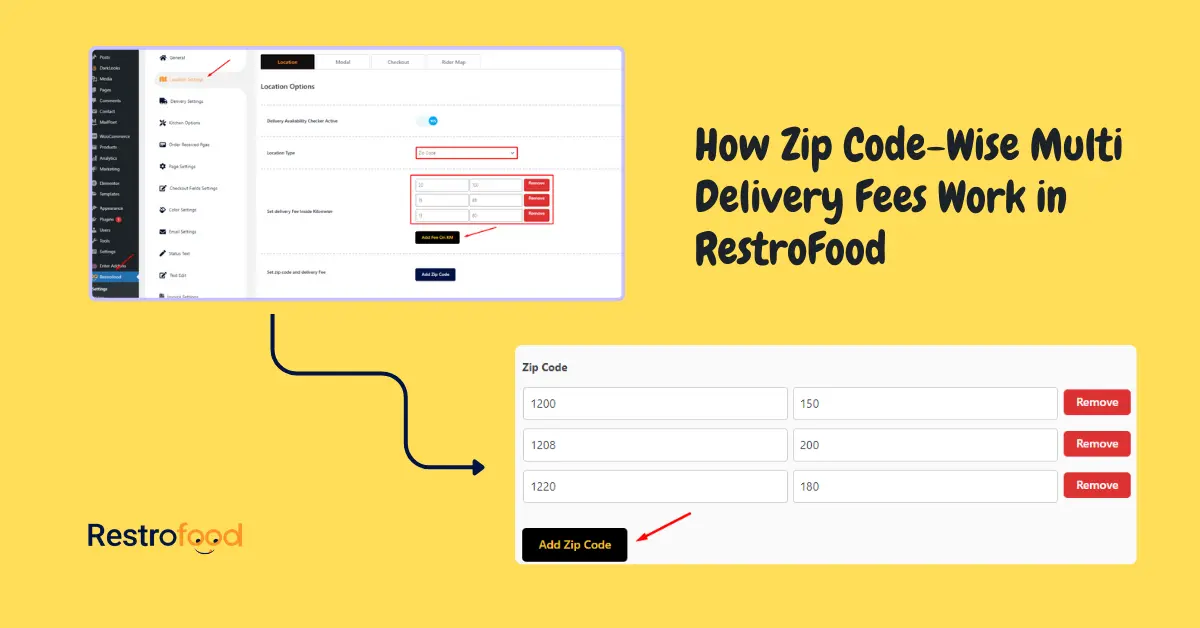 How Zip Code-Wise Multi Delivery Fees Work in RestroFood
