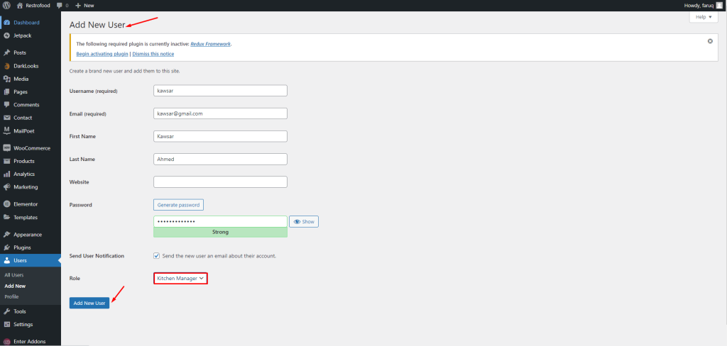User Role Setup Instructions – Branch, Kitchen & Delivery