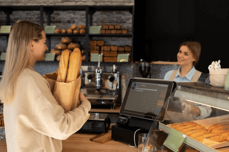 Cafeteria Customer Streamline Food Counter Servicing Order Pay