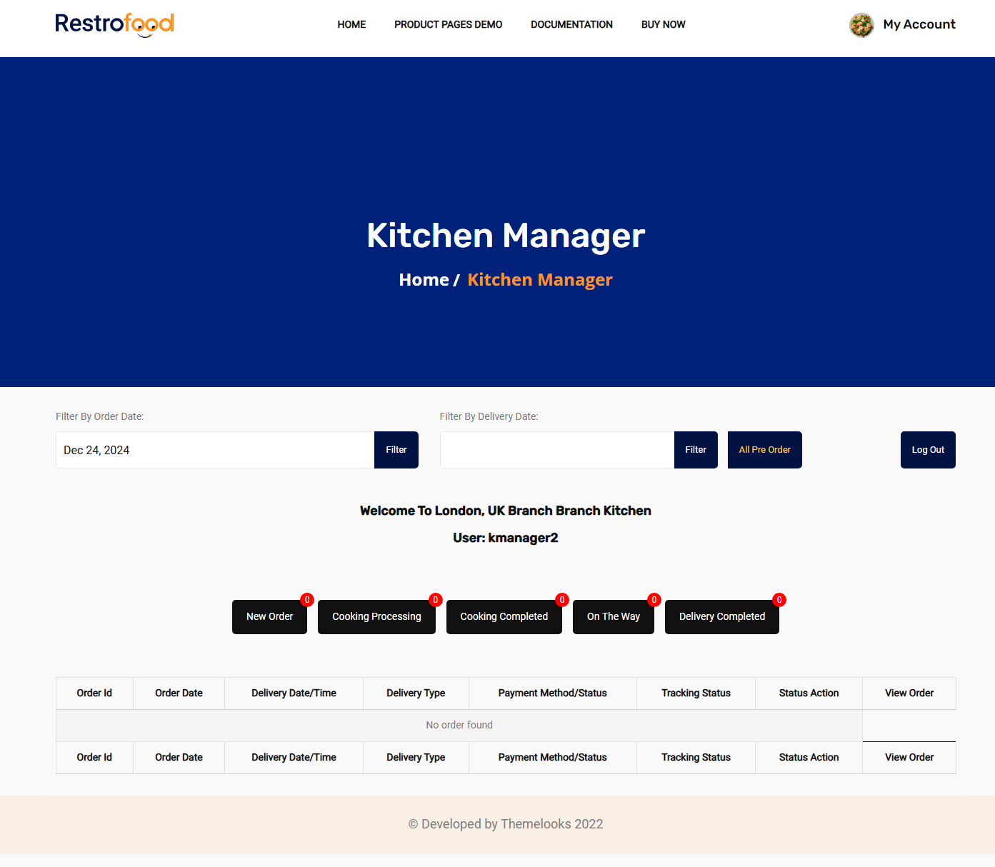 Restaurant Kitchen App