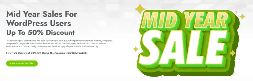 Mid Year Sales For WordPress Users Up To 50% Discount